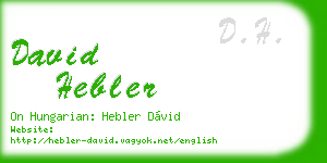 david hebler business card